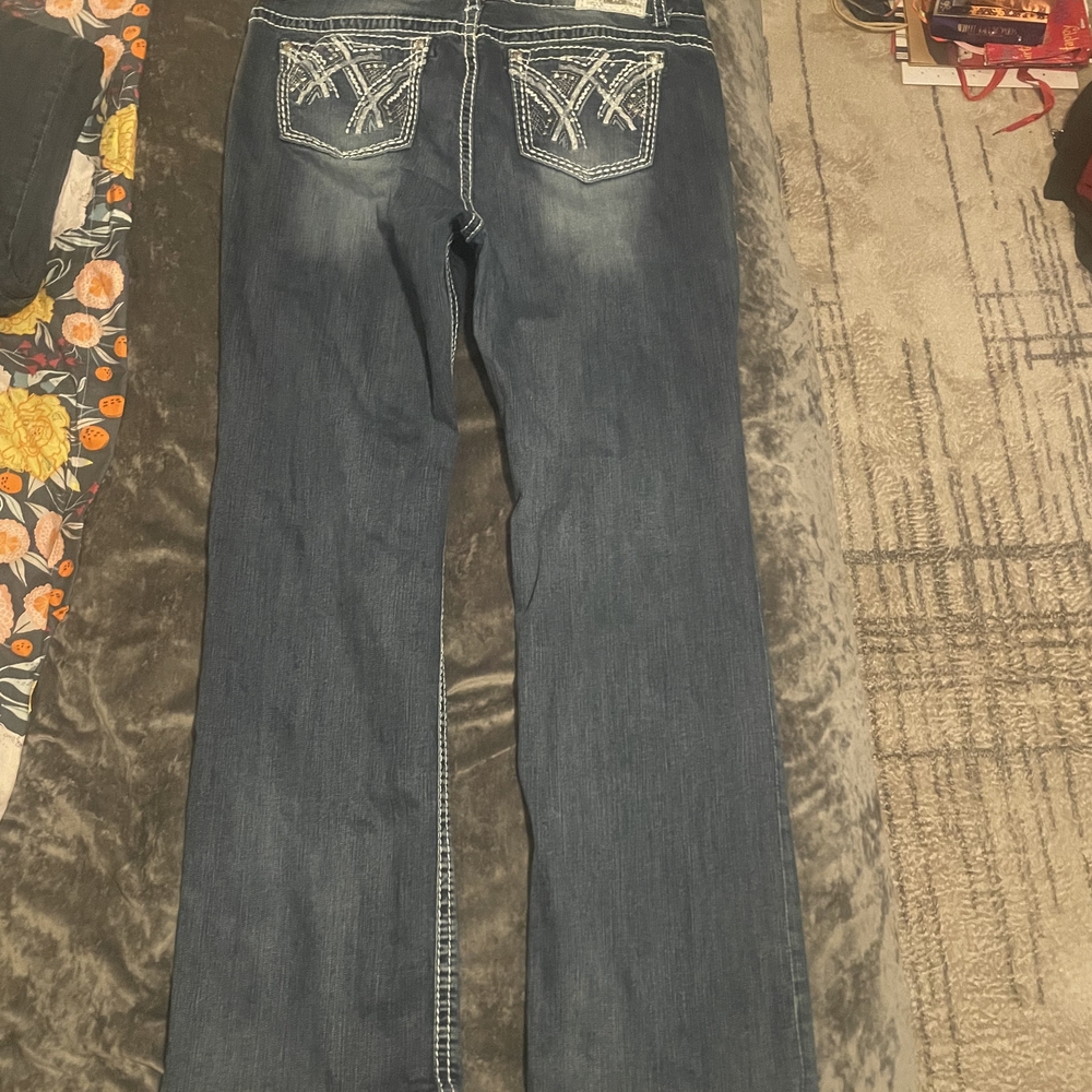 Grace In LA Blue Boot Cut Women's Jeans 31 Inch Inseam Size 19